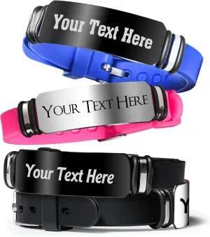 Caramel Sweet Life Personalized Bracelets for Men, Silicone Custom Bracelet for Women in Color Black, Pink, Blue, Purple, Gift for Men, Dad, Husband  Gifts for Father's Day