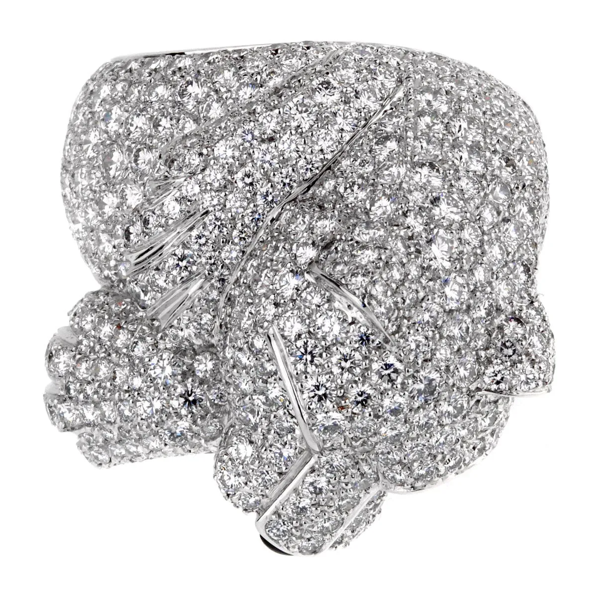 Cartier Panthere Pave Diamond Emerald White Gold Ring