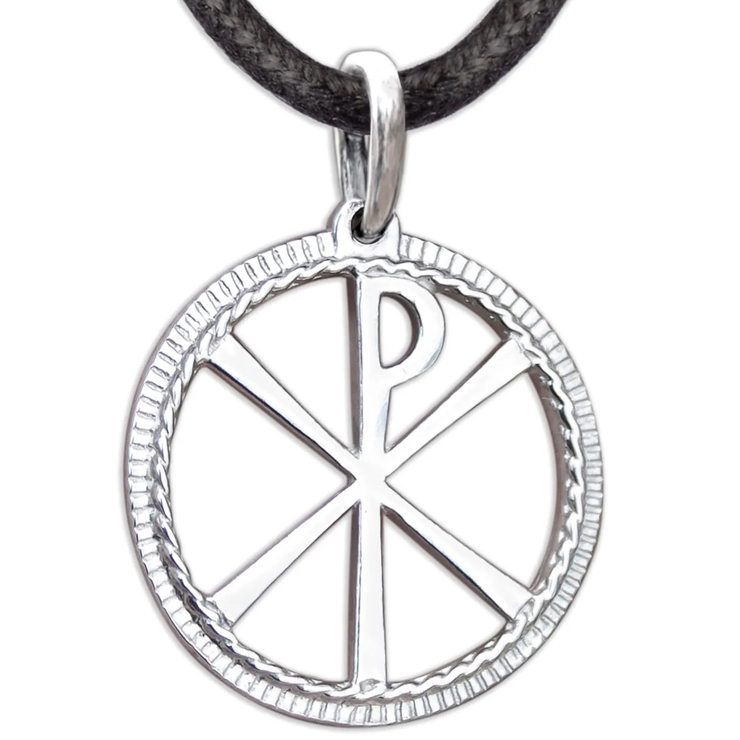 Chi Rho Necklace - 925 Sterling Silver - Cross of Constantine Necklace - Ancient Christogram Pendant - Orthodox Religious Jewelry for Men Women - Handmade
