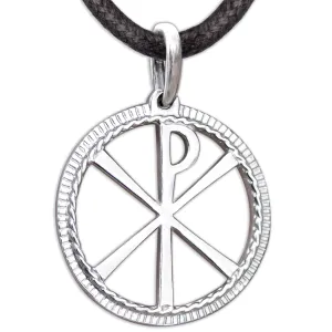Chi Rho Necklace - 925 Sterling Silver - Cross of Constantine Necklace - Ancient Christogram Pendant - Orthodox Religious Jewelry for Men Women - Handmade