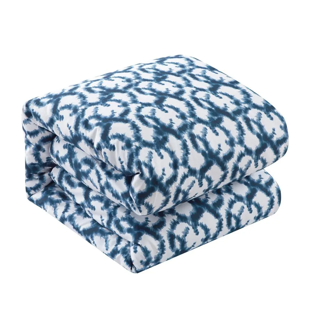 Chic Home Chrisley Duvet Cover Set Contemporary Watercolor Overlapping Rings Pattern Print Design Bed In A Bag Bedding - Sheets Pillowcases Pillow Sham Included - 5 Piece - Twin 68x90", Navy