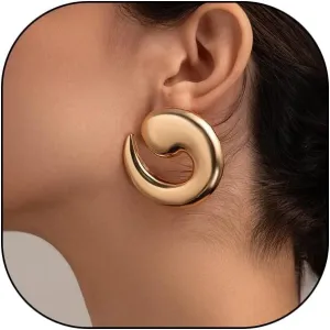 Chunky Gold Spiral Stud Earrings for Women Minimalist Silver Geometric Large Thick Drop Dangle Earrings Trendy Punk Statement Jewelry Accessories