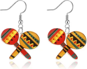Cinco De Mayo Earrings for Women Colorful Acrylic Fiesta Earring for Mexican Festival Jewelry Gifts