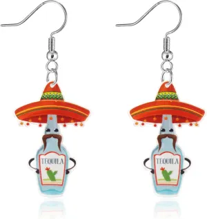 Cinco De Mayo Earrings for Women Colorful Acrylic Fiesta Earring for Mexican Festival Jewelry Gifts