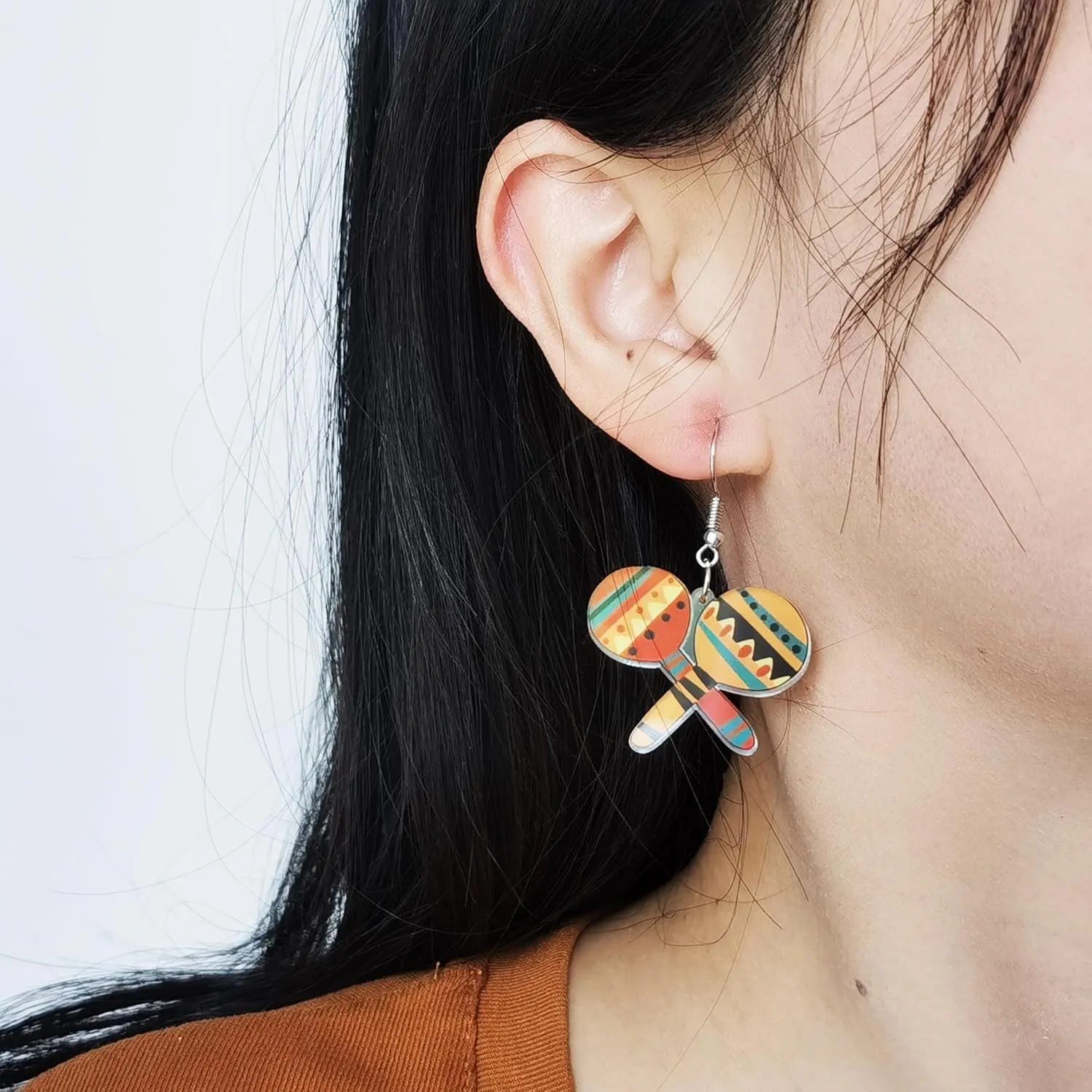 Cinco De Mayo Earrings for Women Colorful Acrylic Fiesta Earring for Mexican Festival Jewelry Gifts