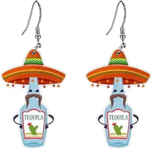 Cinco De Mayo Earrings Mexican Carnival Earrings Colorful Drop Earrings Mexico Theme Party Accessories Jewelry for Women