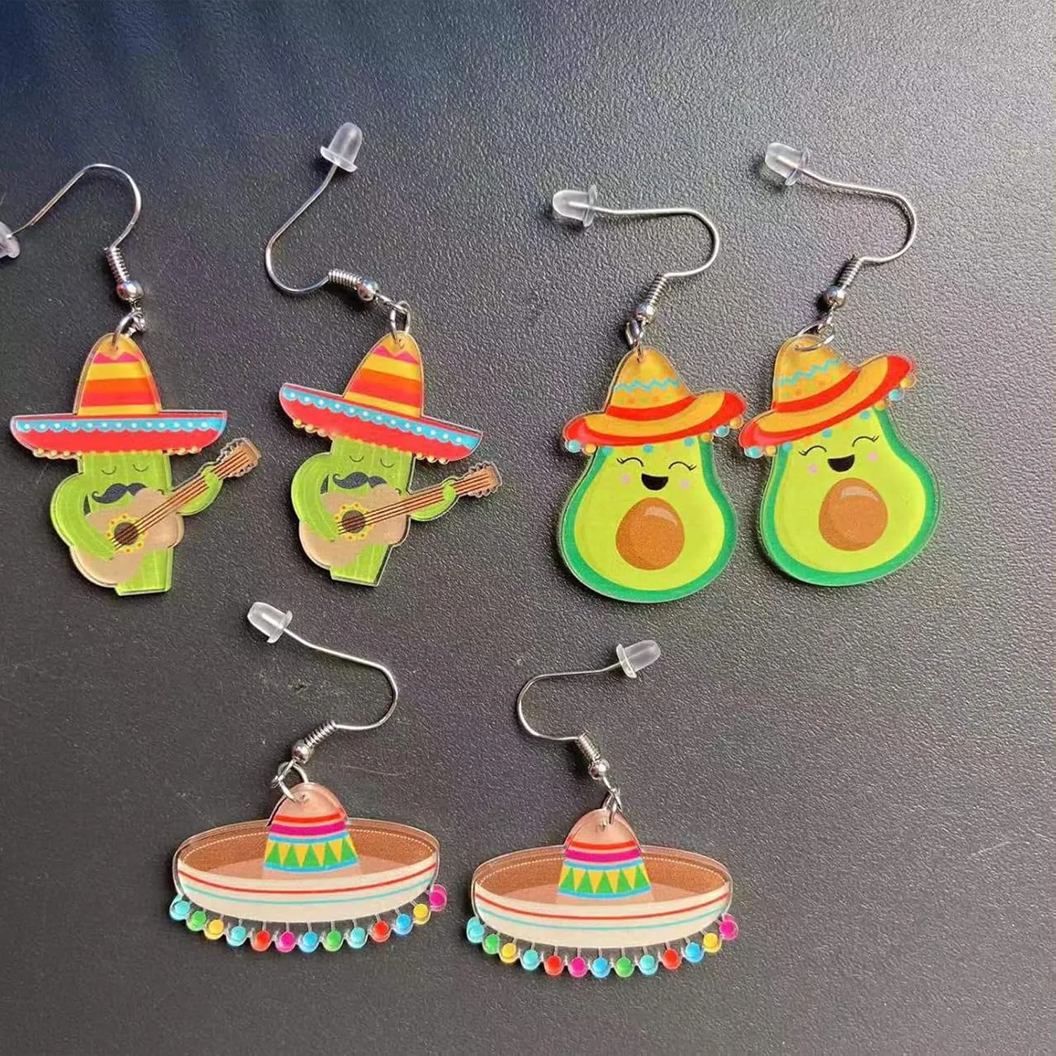 Cinco De Mayo Earrings Mexican Earrings for Women Fiesta Earrings Funny Rainbow Horse Pepper Racket Earrings Mexican Jewelry Mexican Festival Fiesta Party Jewelry Gifts