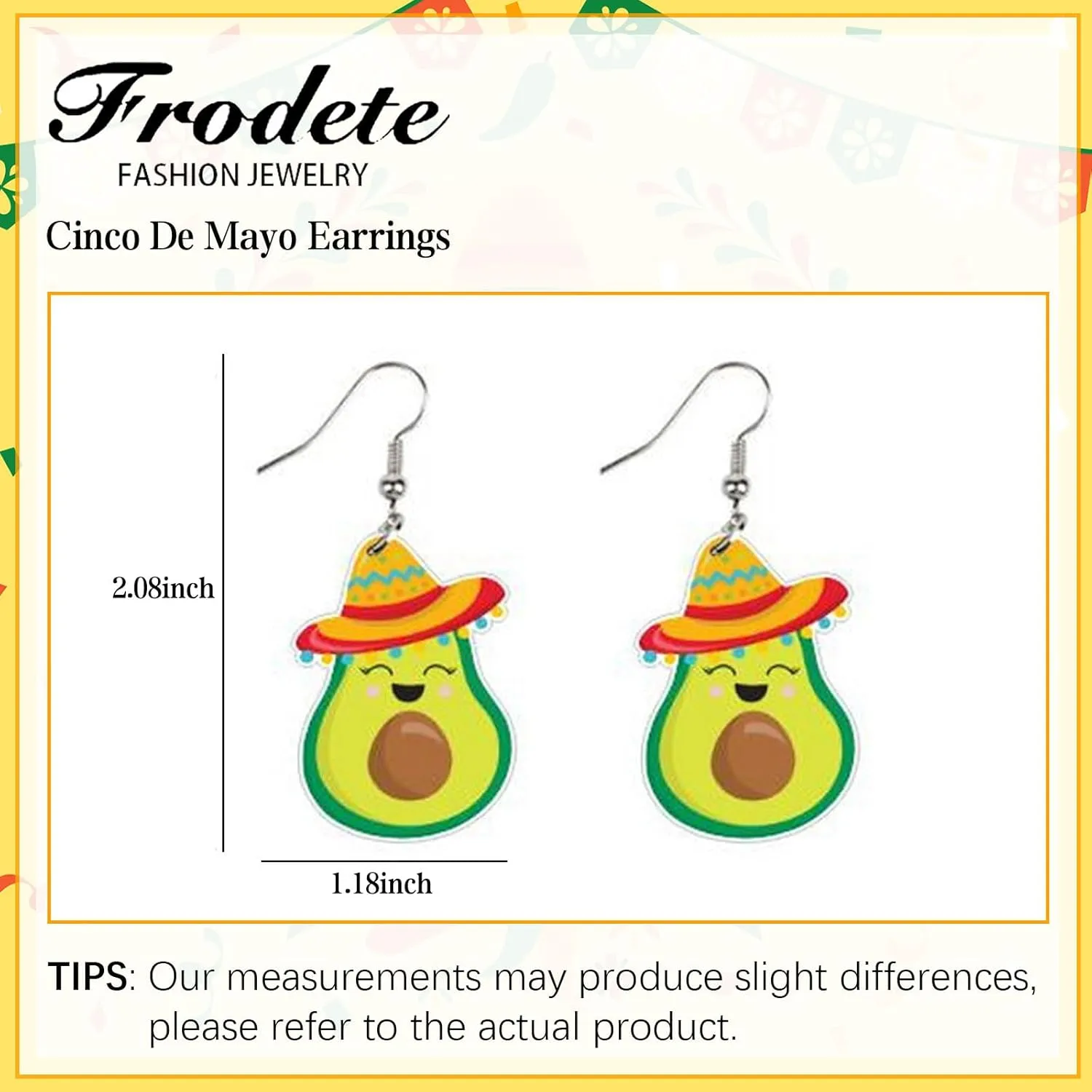 Cinco De Mayo Earrings Mexican Earrings for Women Fiesta Earrings Funny Rainbow Horse Pepper Racket Earrings Mexican Jewelry Mexican Festival Fiesta Party Jewelry Gifts