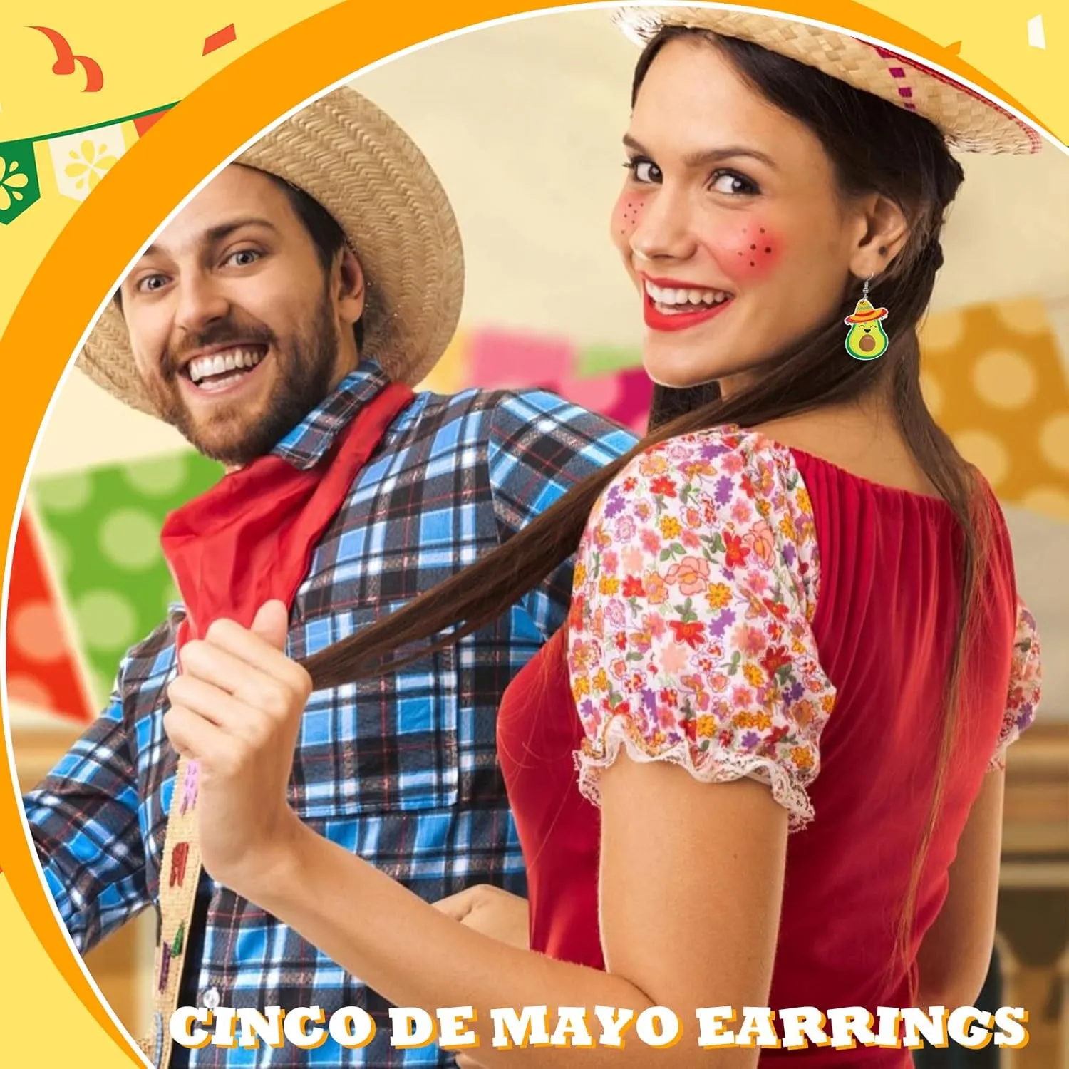 Cinco De Mayo Earrings Mexican Earrings for Women Fiesta Earrings Funny Rainbow Horse Pepper Racket Earrings Mexican Jewelry Mexican Festival Fiesta Party Jewelry Gifts