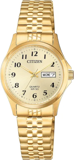 Citizen Quartz Womens Watch, Stainless Steel, Classic, Gold-Tone (Model: EQ2002-91P)