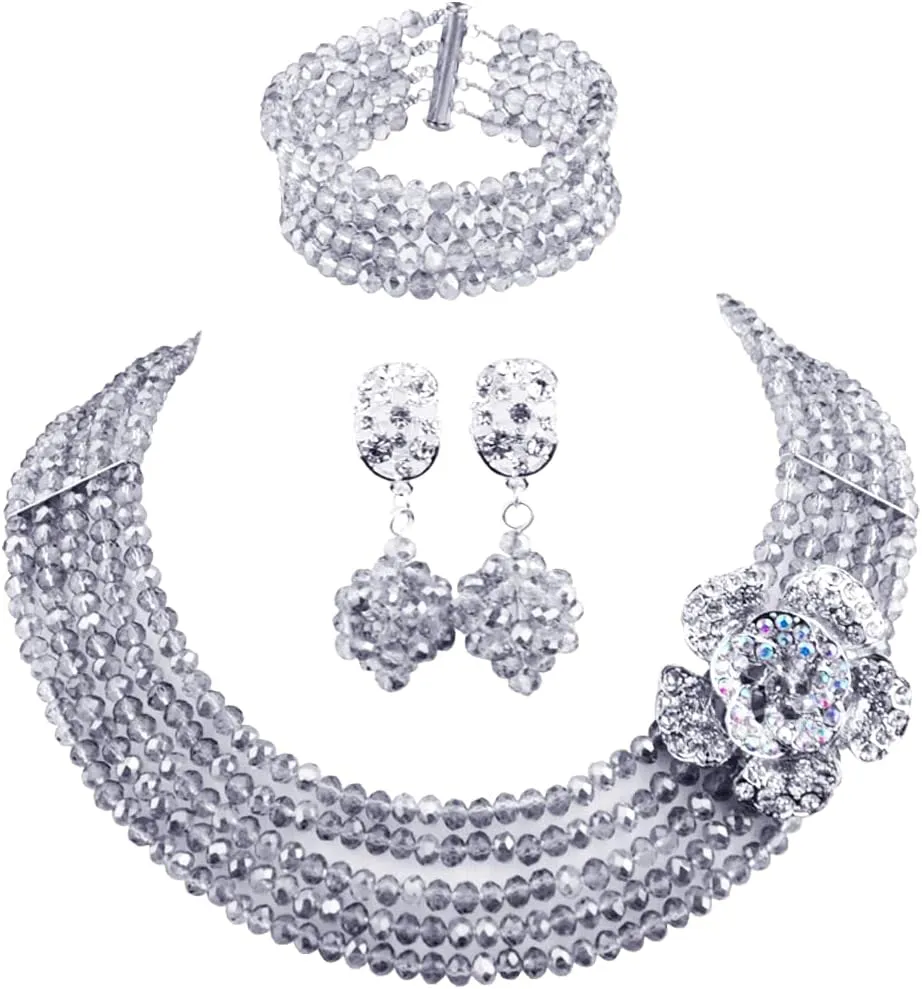 Classic African Beads Jewelry Set Nigerian Wedding Bridal Bridesmaids Jewelry Sets