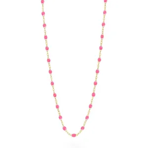 Classic GiGi Pink necklace, yellow gold, 16.5”