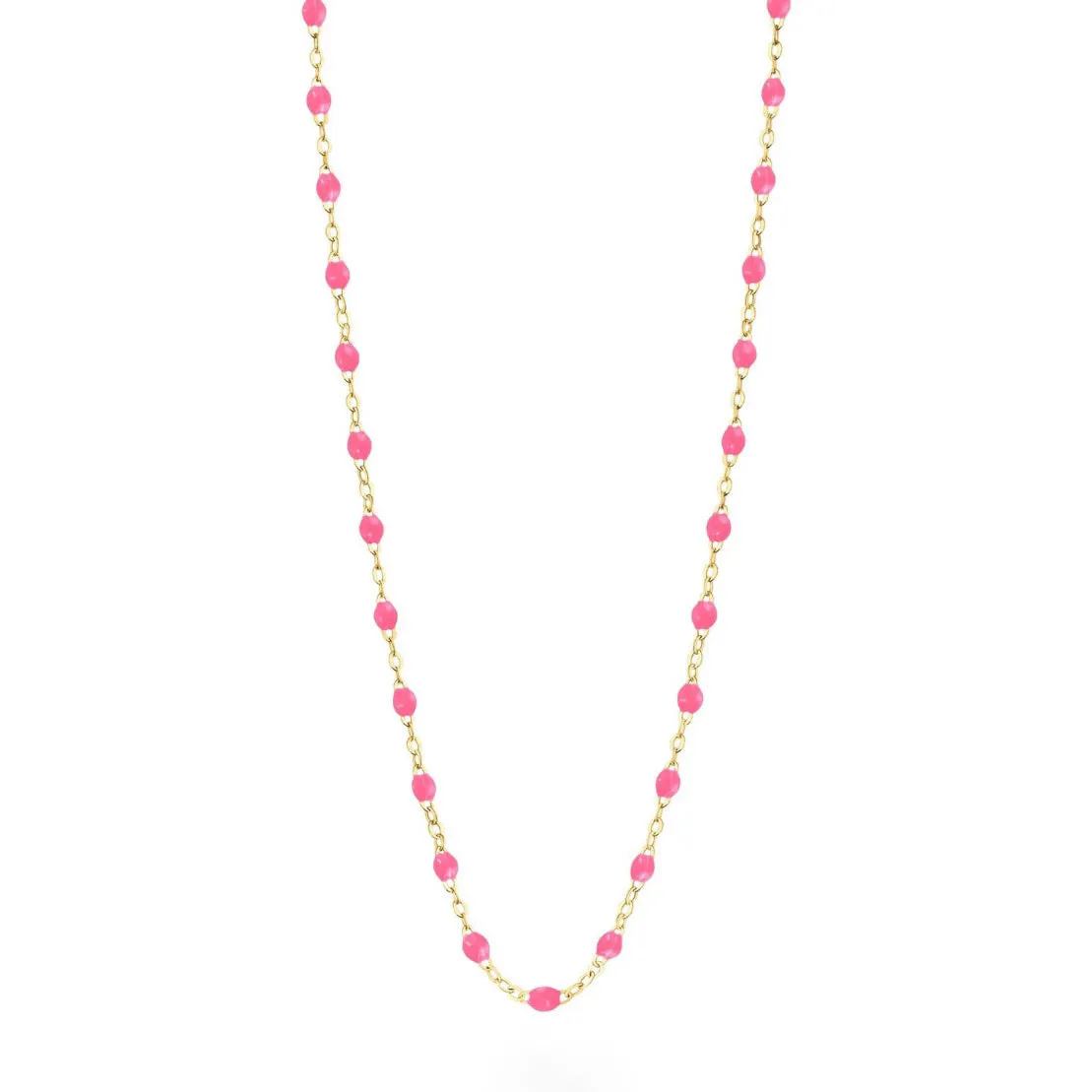 Classic GiGi Pink necklace, yellow gold, 16.5”