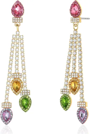 CLASSYZINT Christmas Earrings for Women Colorful Christmas Light Threader Tassel Earrings Christmas Jewelry for Women Christmas Gifts