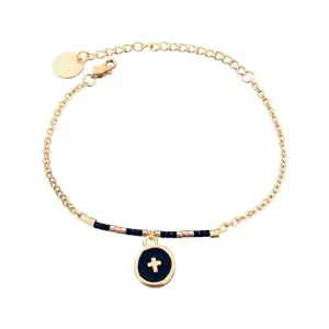 Clover Cross bracelet | 24K Gold Plated Cross Bracelet for Women | Gold Bracelet | Gift idea | Gold Bracelet | Gift Jewelry | Women's Gold Jewelry