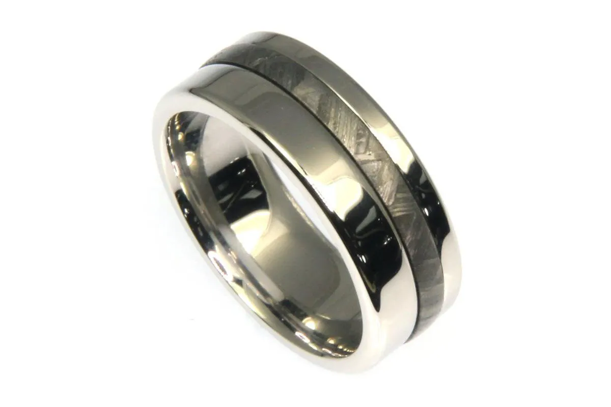 Cobalt with Meteorite Inlay Band