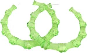 Colorful Acrylic Bamboo Hoop Earrings - Large Chunky 80s 90s Resin Jewelry for Women