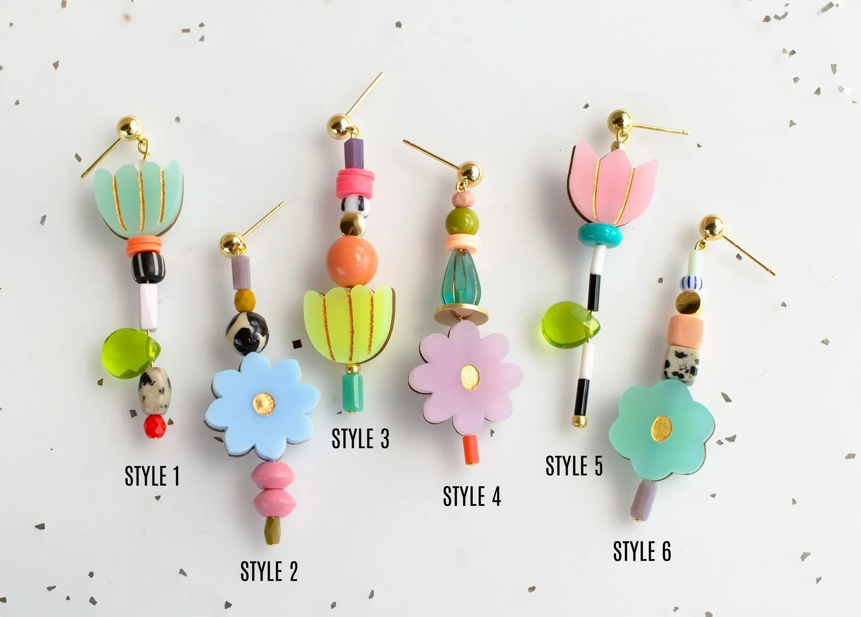Colorful Acrylic Flower Earrings