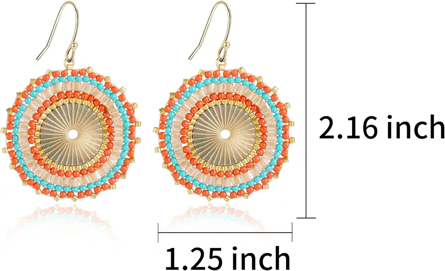 Colorful Bead Earrings For Women Summer Beach Handmade Bead Earrings Bohemia Hoop Dangle Earring For women