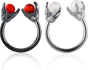 COLORFUL BLING 316L Stainless Steel Dragon Claw Catch Opal Cartilage Helix Earing Nose Septum Rings Lip Piercing Body Jewelry for Women Men