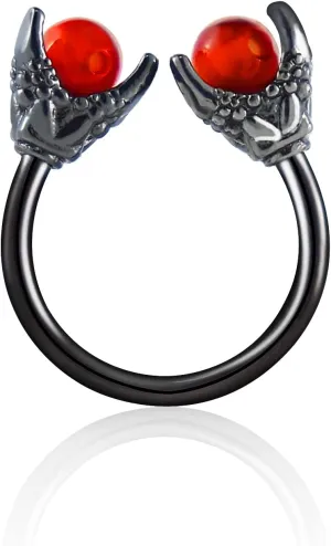 COLORFUL BLING 316L Stainless Steel Dragon Claw Catch Opal Cartilage Helix Earing Nose Septum Rings Lip Piercing Body Jewelry for Women Men
