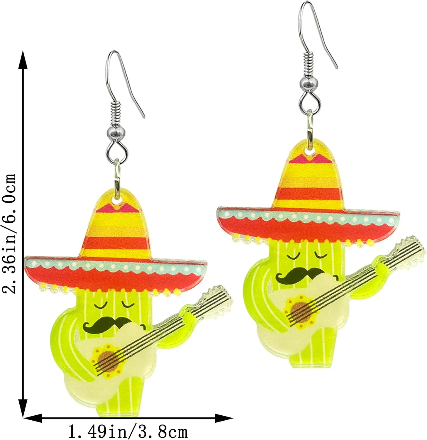 Colorful Fiesta Drop Earrings Fiesta Party Sombrero Dangle Earrings For Women
