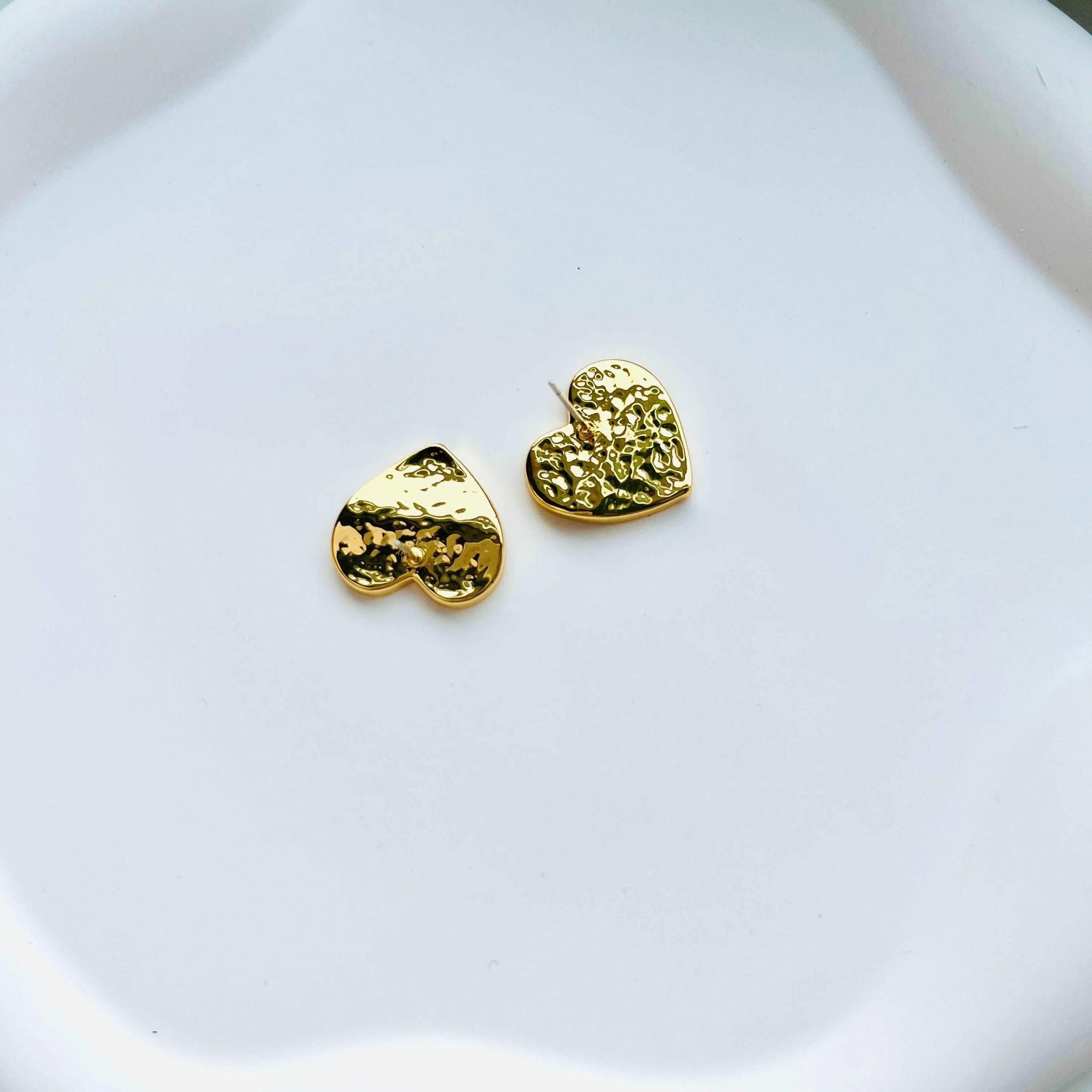 Colorful Geometric Heart Stud Earrings