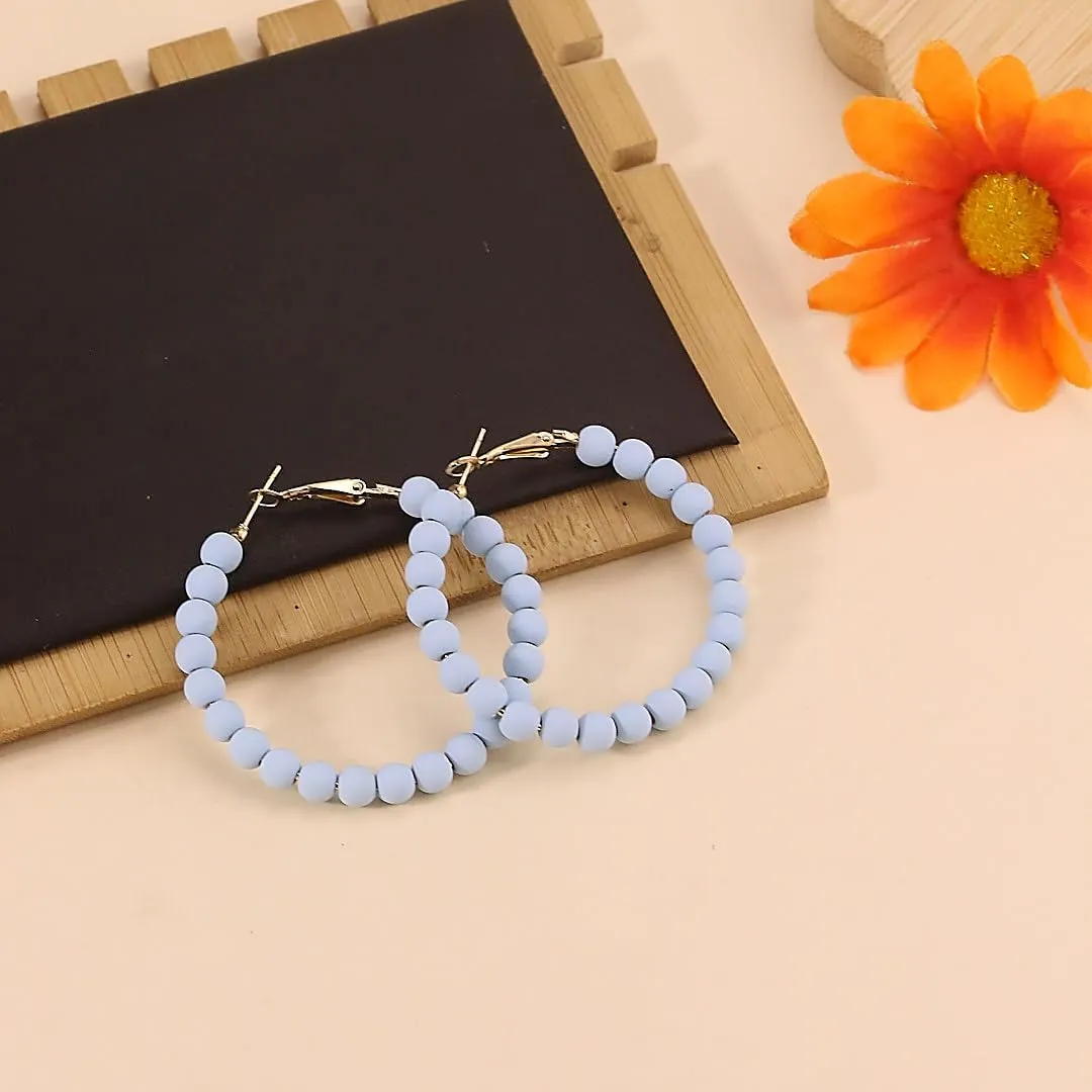 Colorful Hoop Earrings for Women 80s 90s Neon Acrylic Beads Hoop Earring Mixed Color Disco Large Circle Round Earings
