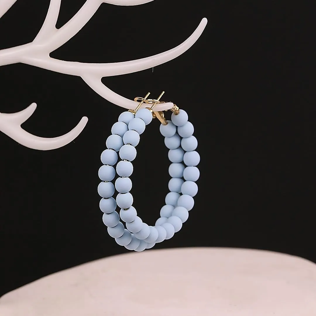 Colorful Hoop Earrings for Women 80s 90s Neon Acrylic Beads Hoop Earring Mixed Color Disco Large Circle Round Earings