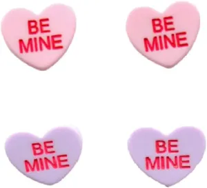 Colorful Love Heart Stud Earrings with Love Letters Earrings Candy Color Lovely Earrings Valentine's Day Jewelry