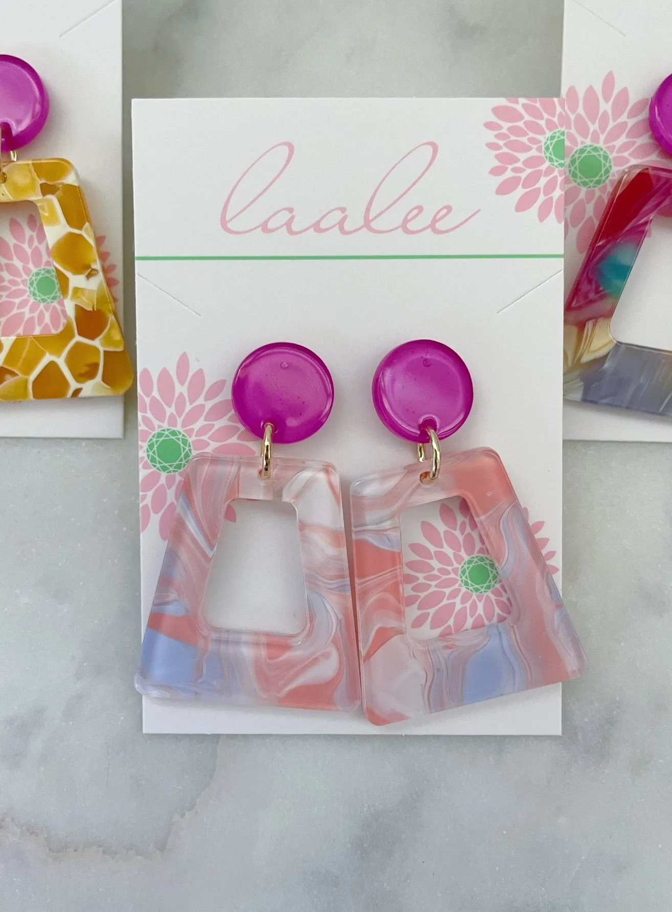 Colorful Print Acrylic Earrings