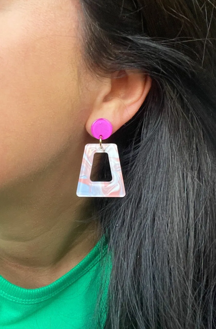 Colorful Print Acrylic Earrings