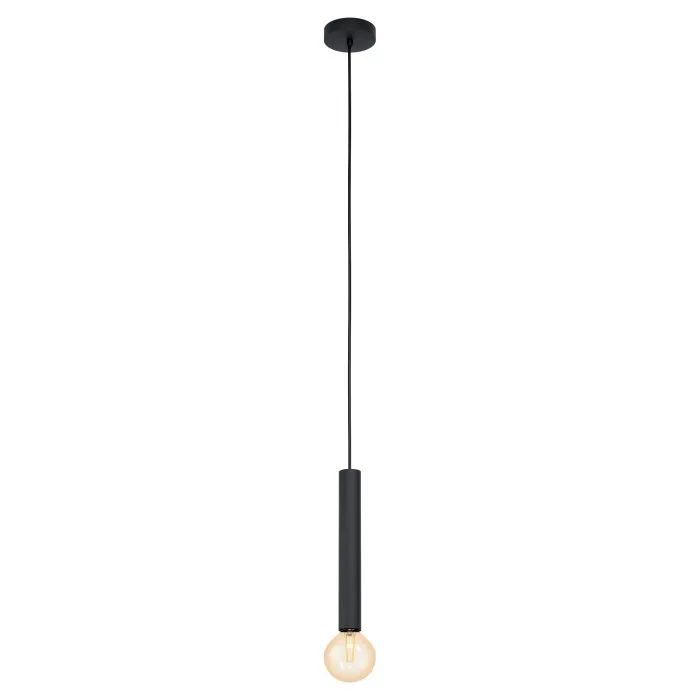 Cortenova 1 Light Black Tubular Modern Pendant