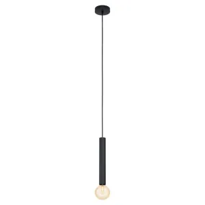 Cortenova 1 Light Black Tubular Modern Pendant