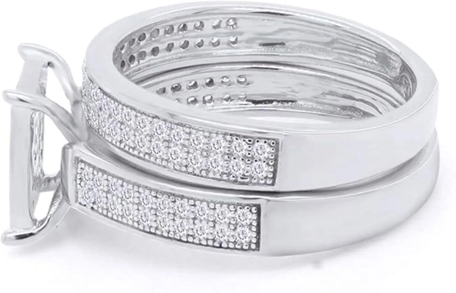 Created Round Cut White Diamond 925 Sterling Silver 14K Gold Plated Square Cluster Engagement Wedding Bridal Ring Set Gift For Women