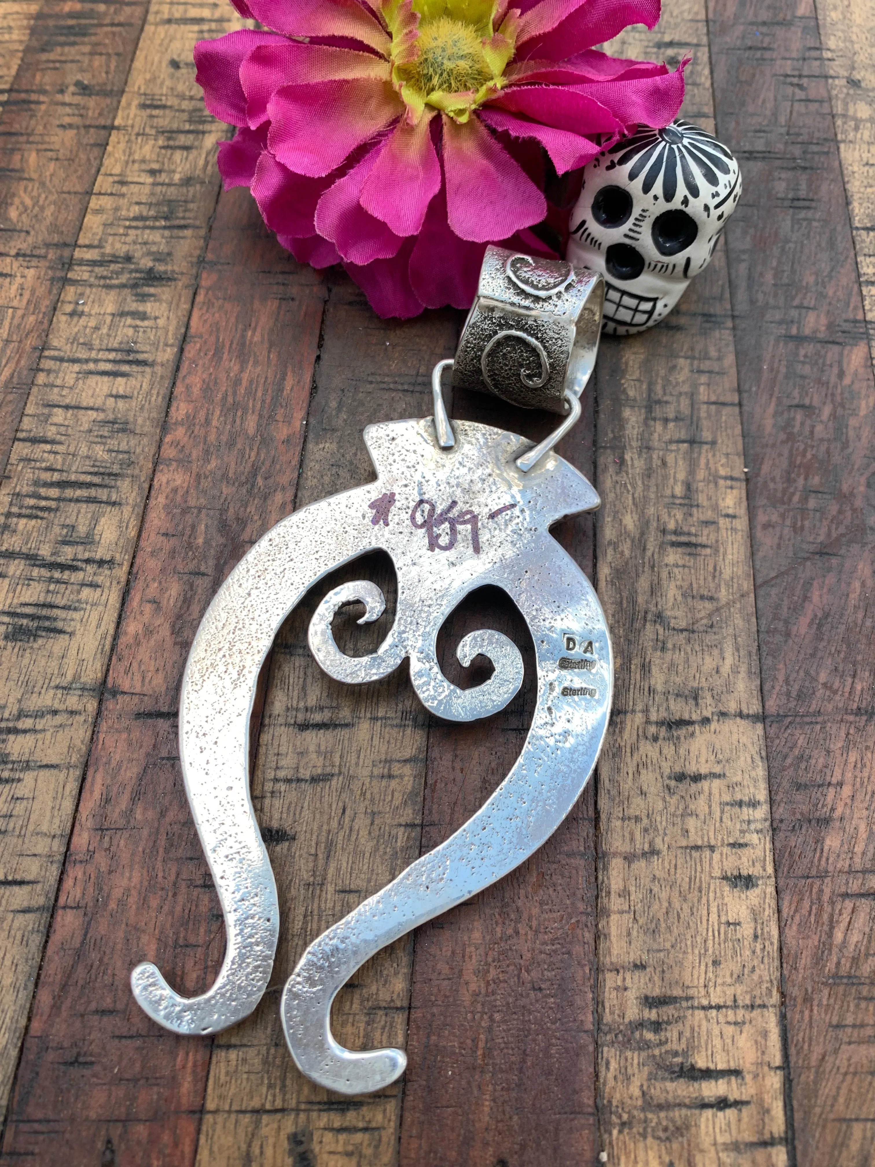Crested 2 foot Naja With Turquoise Pendant