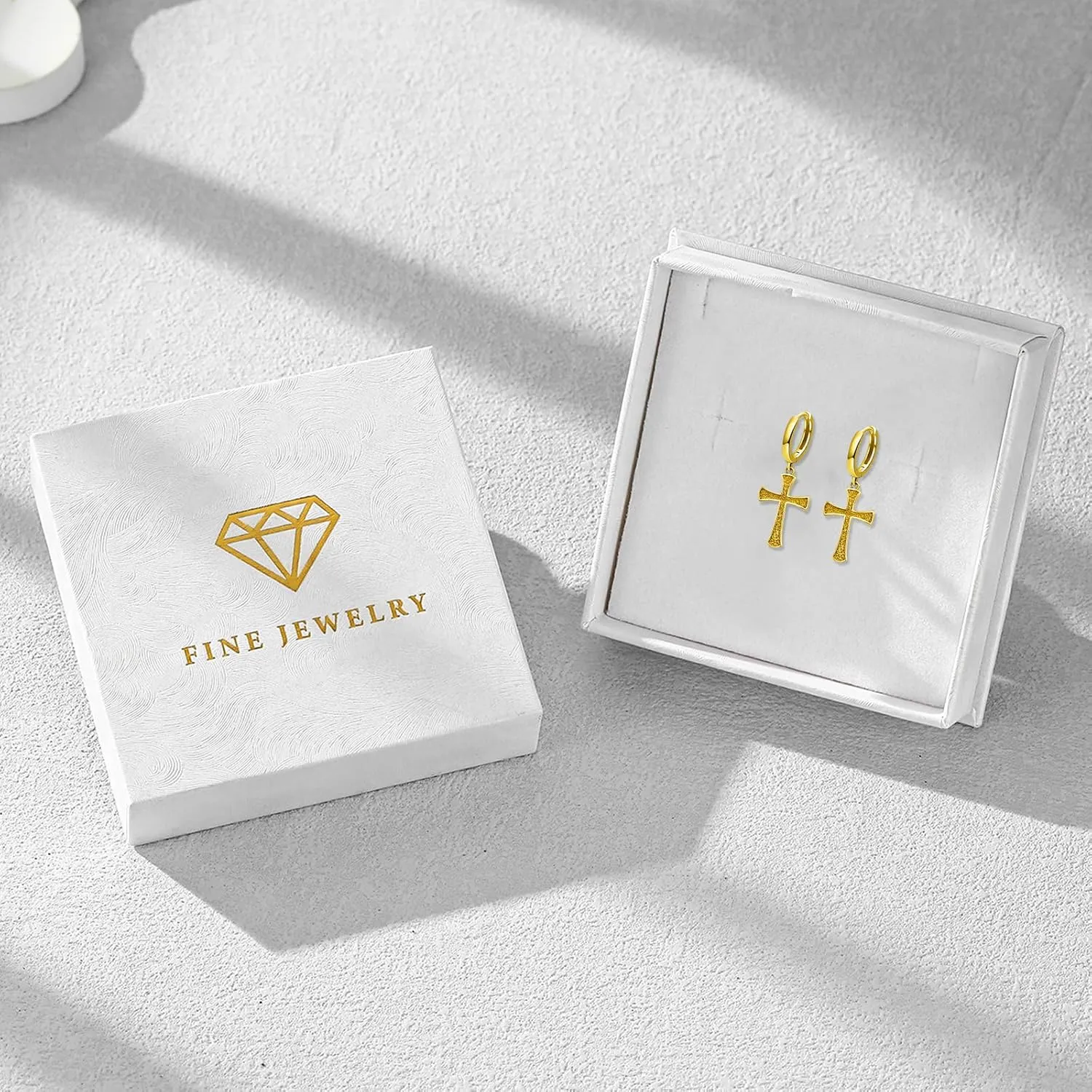 Cross earrings 925 Sterling silver/Black/Gold Cross Hoop Earrings Unisex cross earrings for Men Women