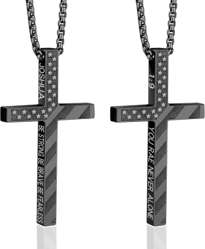 Cross Necklace for Men, Christian Religious Jewelry Gifts for Men Birthday Graduation Christmas Baptism Confirmation Communion Cross Stainless Steel Chain Gift 22 2 Inches