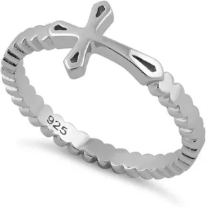 Cross Ring For Women 925 Sterling Silver Fine Jewelry, Gift For Her Inspiration Christian Ring Faith Hope Love Cross Hug Ring Religious Jewelry For Easter Birthday