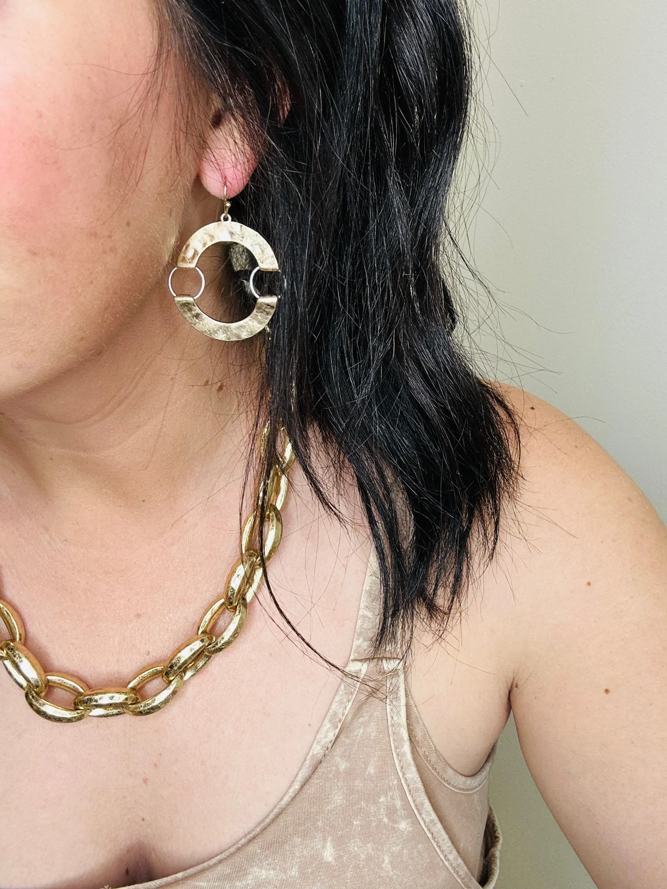 Crossfire Gold Dangle Earrings