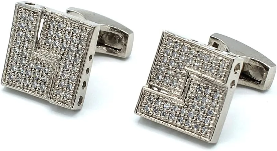 Cufflinks for Men Tuxedo Studs Set and Cufflinks Sets Cuff links mens Handcrafted Sterling Silver 21k Gold Roduim Pleated