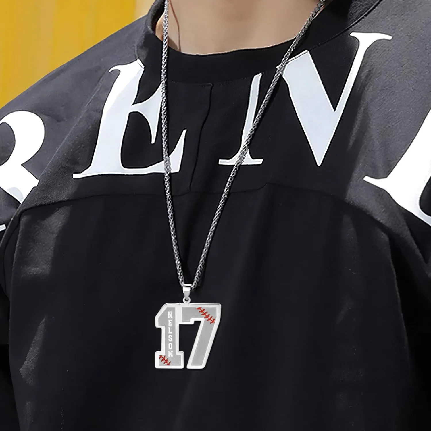 Custom Football Number Necklaces for Boys,18K Gold Plated Handmade Mens Baseball Necklace Athletes Jersey Number Necklace Personalized Football Team Gifts for Players