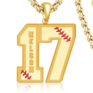 Custom Football Number Necklaces for Boys,18K Gold Plated Handmade Mens Baseball Necklace Athletes Jersey Number Necklace Personalized Football Team Gifts for Players