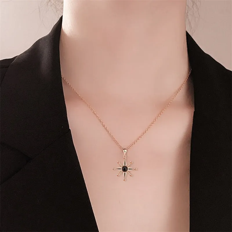 Custom Photo Necklace Flower Pendant Personalized Projection Jewelry