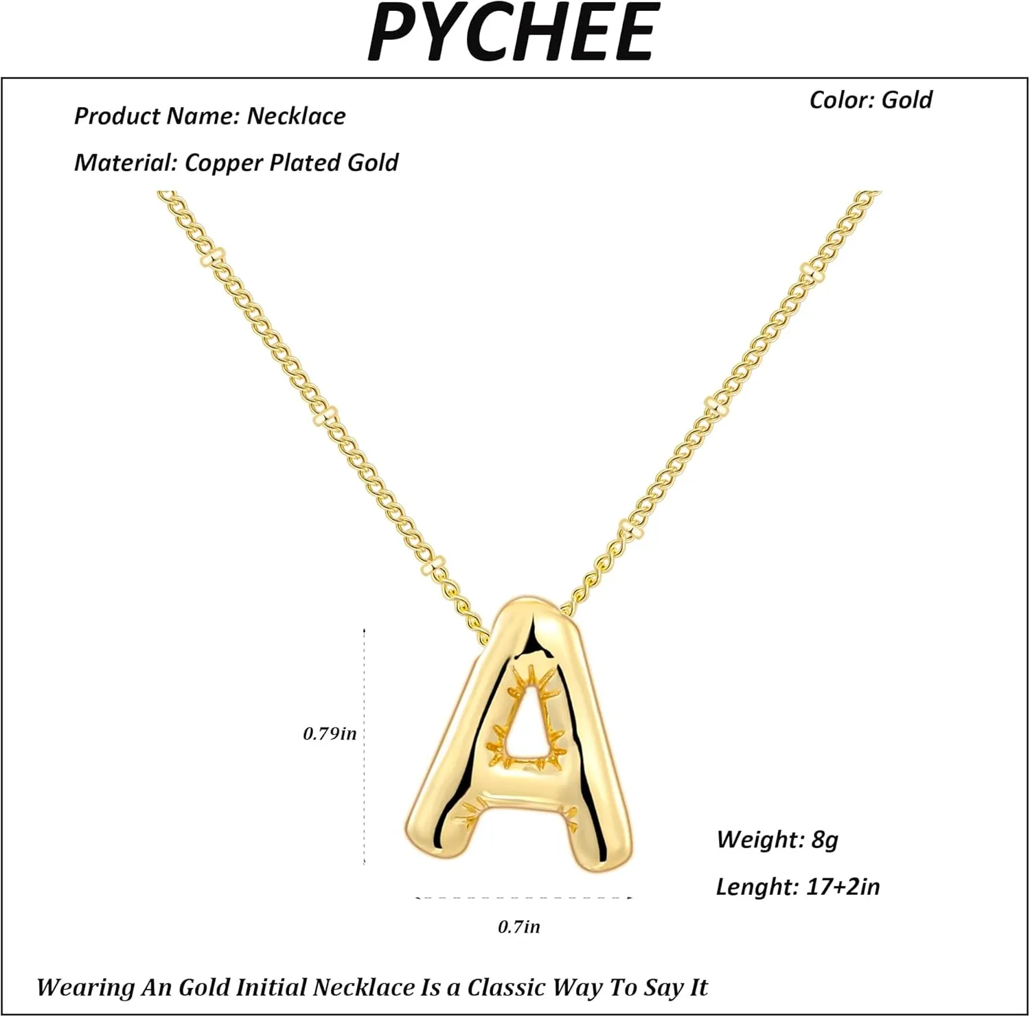 Cute Bubble Letter Necklace Balloon Initial Name Necklaces for Women Dainty Gold Initial Charm Pendant 14K Gold Plated Trendy Chunky Jewelry Gift