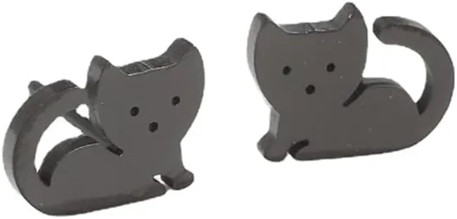Cute Cat Tiny Stud Earrings for Women Teen Girls Stainless Steel Kitten Cartilage Small Studs Earring Simple Jewelry Gifts Birthday