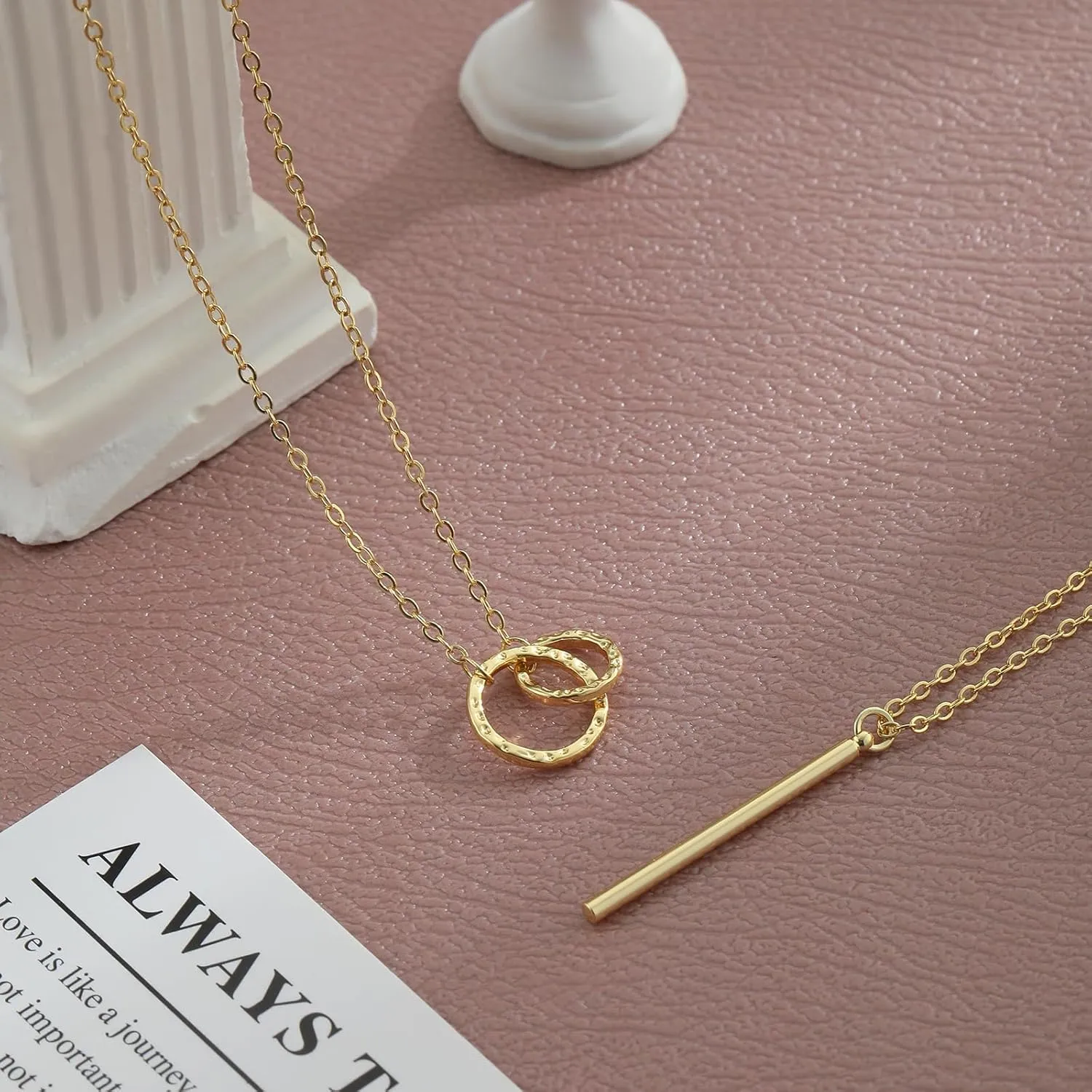 Cute Heart Necklace 14k Gold/Silver Plated Tiny Heart Pendant Choker Necklaces Gold Love Heart Chain Necklace for Women Dainty Gold Jewelry Souvenir Gifts for Women