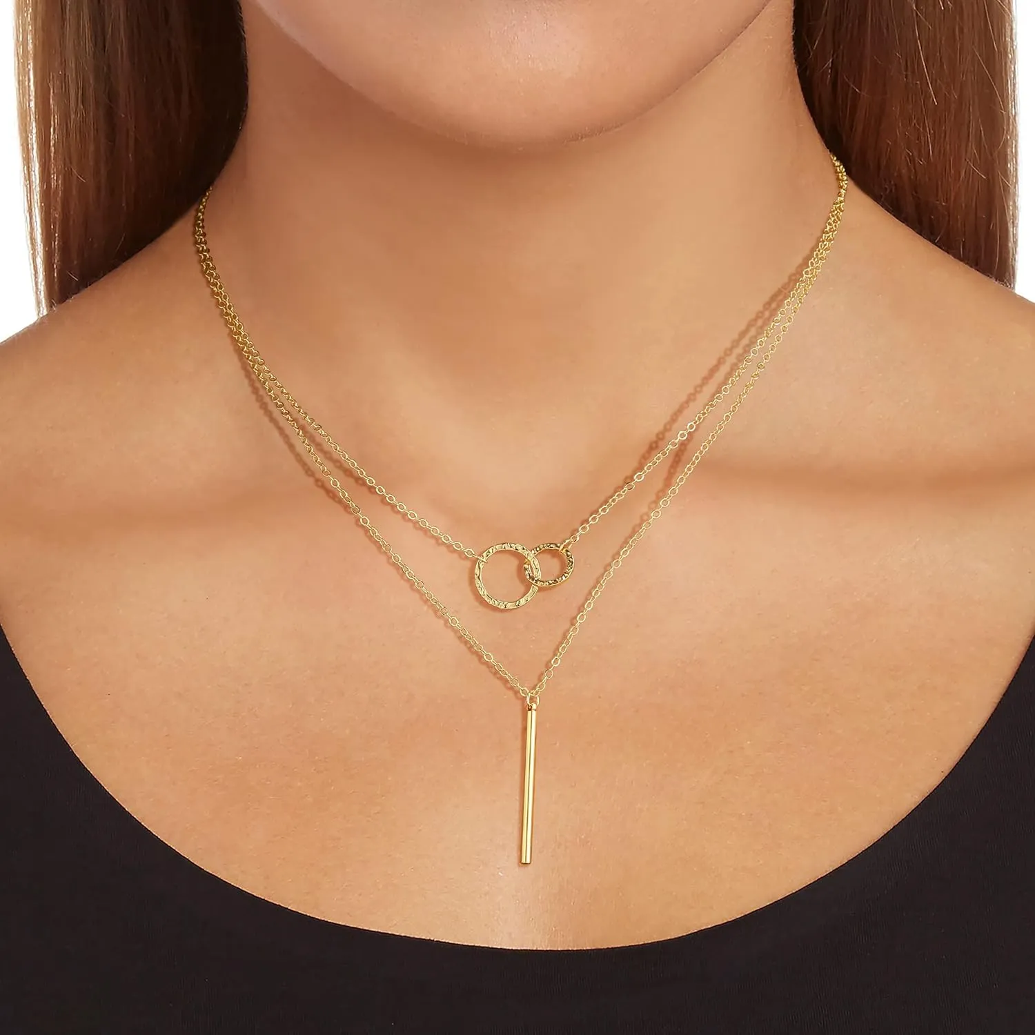 Cute Heart Necklace 14k Gold/Silver Plated Tiny Heart Pendant Choker Necklaces Gold Love Heart Chain Necklace for Women Dainty Gold Jewelry Souvenir Gifts for Women