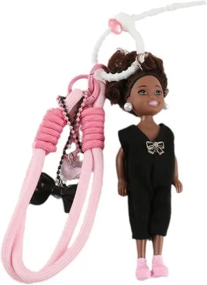 Cuteness Knitted Dolls Keychain Charm Soft Handmade Fabric Keyrings Texture Bag Pendant for Woman and Girl