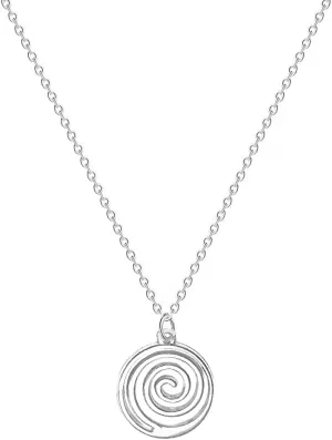 Cyberpunk Swirl Spiral Necklace Hippie Cyber Y2K Vortex Stainless Steel Pendant Necklace for Women Men